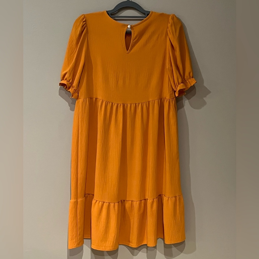 NWT Mustard colored babydoll dress with pockets comfy - Picture 6 of 7